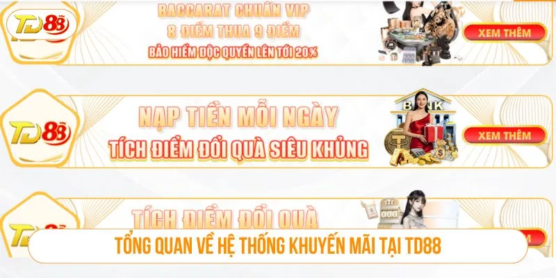 Khuyến Mãi TD88 Mới Nhất – Ưu Đãi Lớn, Quà Tặng Mỗi Ngày Tổng quan về hệ thống khuyến mãi tại TD88