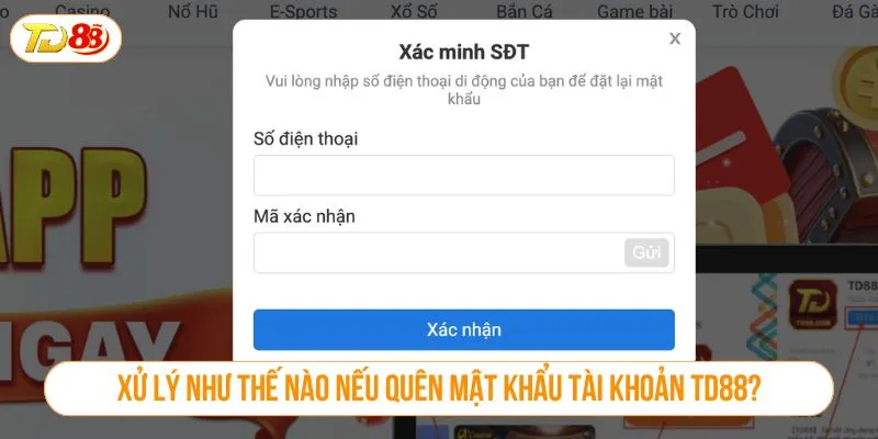 Xử lý như thế nào nếu quên mật khẩu tài khoản TD88?